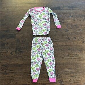 Baby Steps Girls Sport Donut Print Pajama Set - Pink & Green Size 4